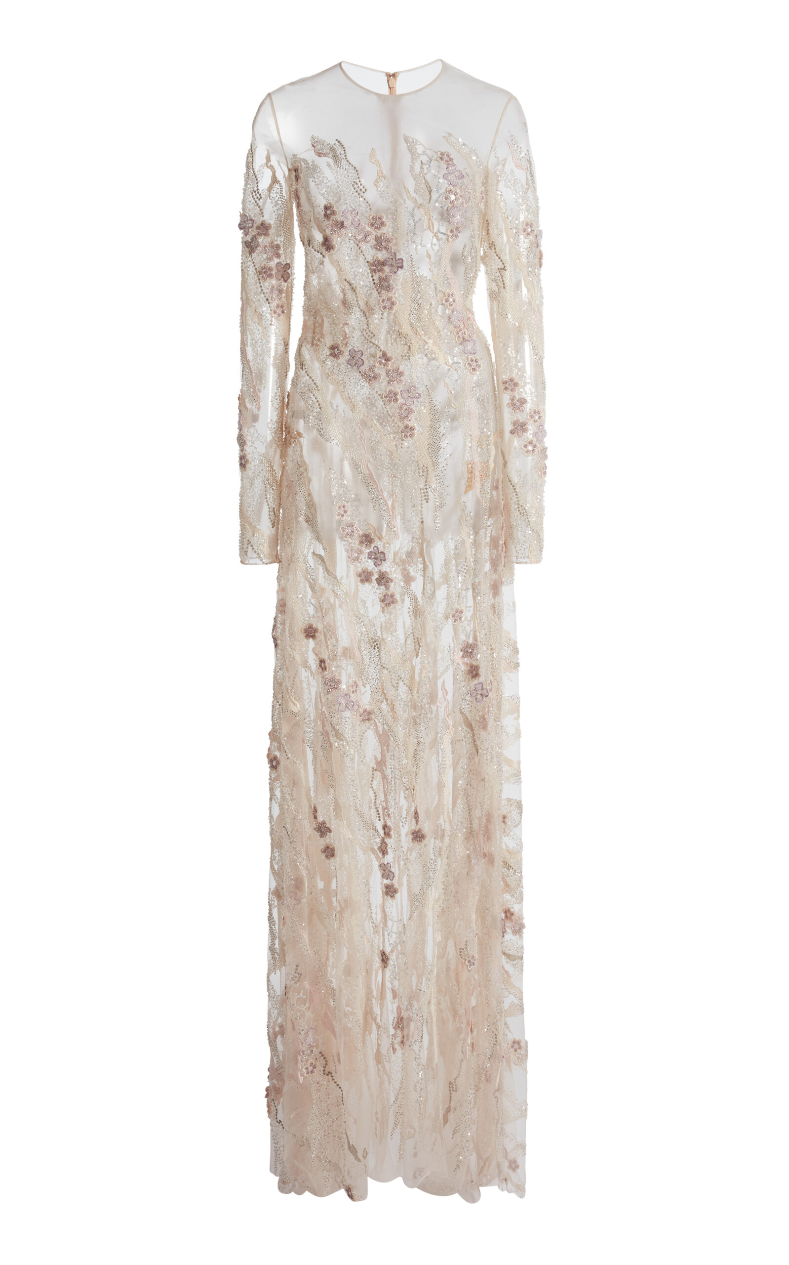 Zuhair Murad Zuhair Murad Tulle Embroidered Long Sleeves Long Dress