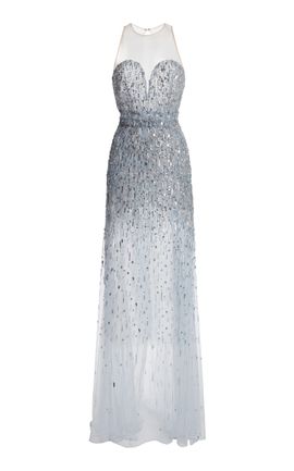 Zuhair Murad Zuhair Murad Tulle Sand Embroidered Long Dress