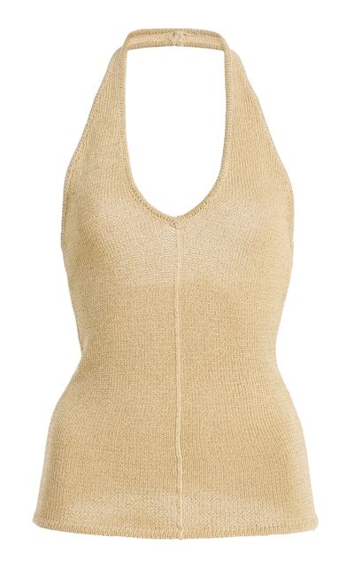 Zulu & Zephyr Zulu & Zephyr Exclusive La Isla Lurex Knit Halter Top