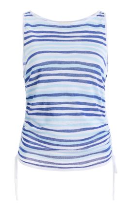 Zulu & Zephyr Zulu & Zephyr Gathered Striped Knit Tank Top