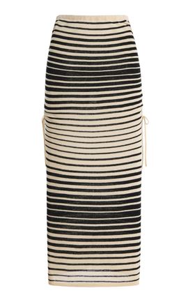 Zulu & Zephyr Zulu & Zephyr Ombre Striped Knit Midi Skirt
