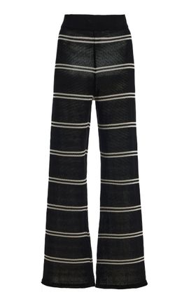 Zulu & Zephyr Zulu & Zephyr Striped Knit FlaredLeg Pants