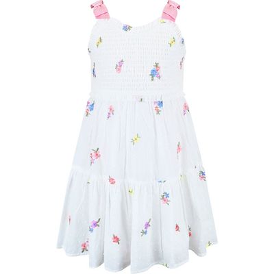Zunie Zunie Floral Embroidered Smock Sundress