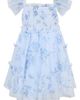 Zunie Zunie Flutter Sleeve Print Mesh Smocked Bodice Dress - 3