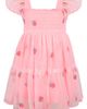 Zunie Zunie Flutter Sleeve Smocked Strawberry Embroidered Dress - 2