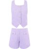 Zunie Zunie Kids' Bouclé Vest & Shorts Set - 1
