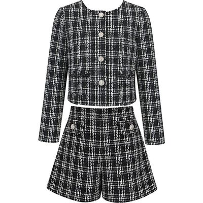 Zunie Zunie Kids' Boucle Jacket & Shorts Set
