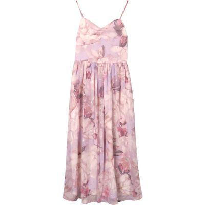 Zunie Zunie Kids' Floral Print Clip Dot Maxi Dress
