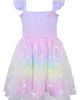 Zunie Zunie Kids' Glitter Flutter Sleeve Smocked Bodice & Tulle Skirt - 1