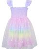 Zunie Zunie Kids' Glitter Flutter Sleeve Smocked Bodice & Tulle Skirt - 3
