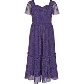 Zunie Zunie Kids' Metallic Tiered Plissé Maxi Party Dress