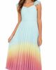 Zunie Zunie Kids' Ombré Flutter Sleeve Pleated Maxi Dress - 2