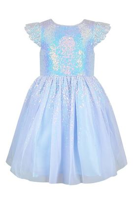 Zunie Zunie Kids' Sequined Flutter Sleeve Dress