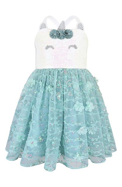 Zunie Zunie Kids' Unicorn Sequined Soutache Dress
