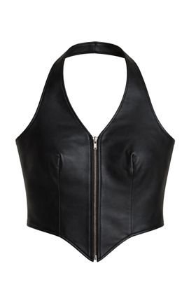 ZUT ZUT Carioca Leather Halterneck Top