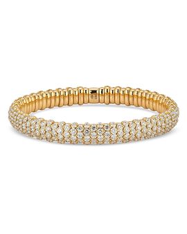 Zydo Zydo 18K Gold Diamond Small Dome Stretch Bracelet, 10.36 tcw