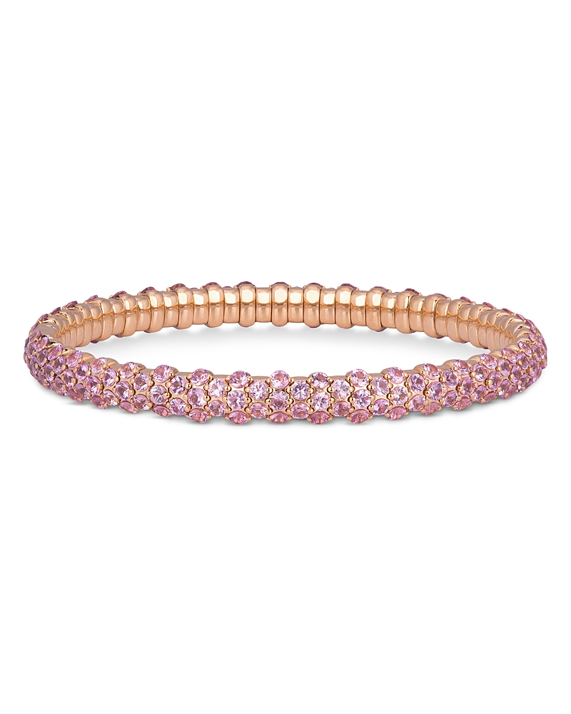 Zydo Zydo 18K Rose Gold Stretch Pink Sapphire Bangle Bracelet