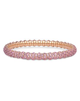 Zydo Zydo 18K Rose Gold Stretch Pink Sapphire Bangle Bracelet