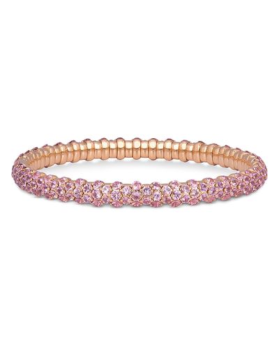 Zydo Zydo 18K Rose Gold Stretch Pink Sapphire Bangle Bracelet