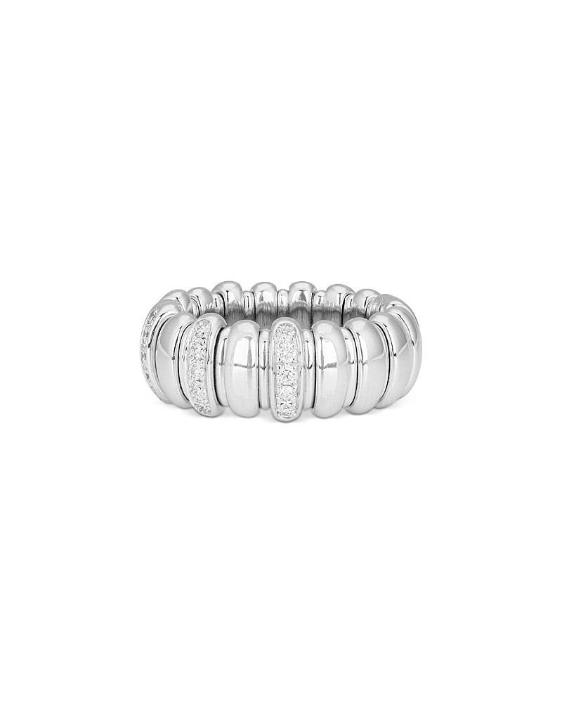 Zydo Zydo 18K White Gold Diamond Canale Stretch Ring, 0.42 tcw
