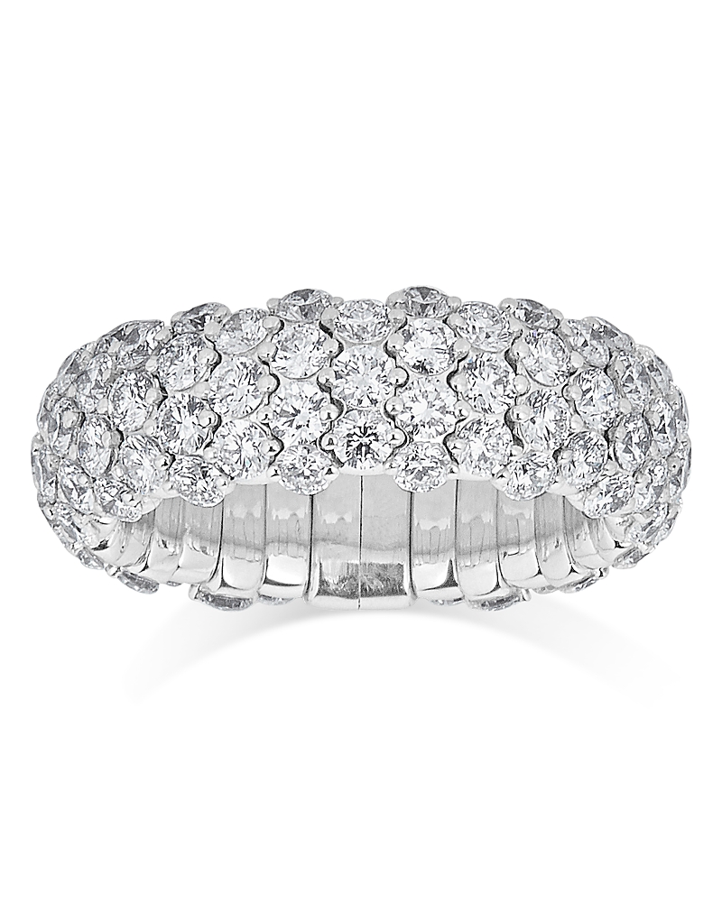 Zydo Zydo 18K White Gold Diamond Domed Stretch Ring