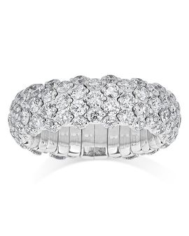 Zydo Zydo 18K White Gold Diamond Domed Stretch Ring