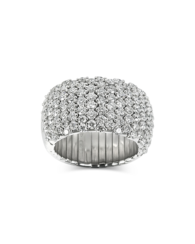 Zydo Zydo 18K White Gold Diamond Domed Wide Stretch Ring