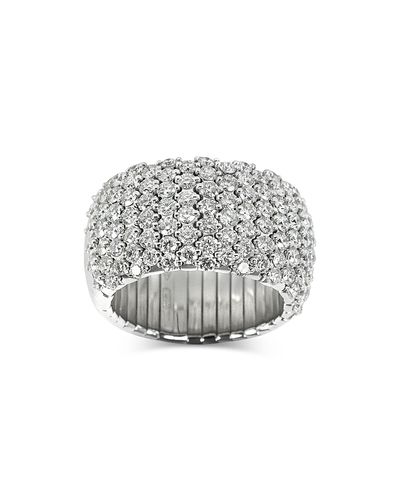 Zydo Zydo 18K White Gold Diamond Domed Wide Stretch Ring