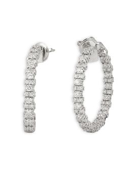 Zydo Zydo 18K White Gold Diamond Hoop Earrings, 2.7 tcw
