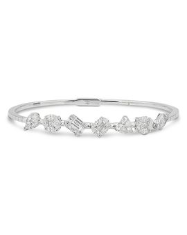 Zydo Zydo 18K White Gold Diamond Mixed Cut Bangle Bracelet