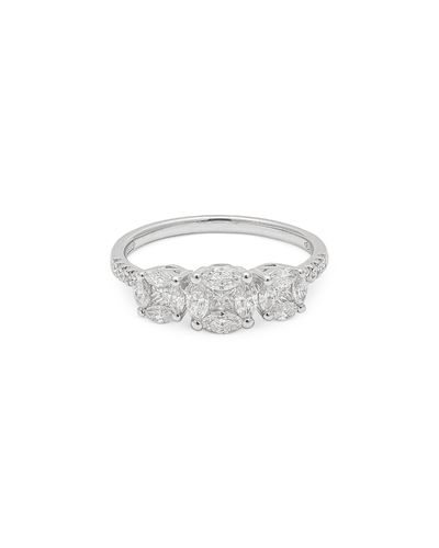 Zydo Zydo 18K White Gold Diamond Mosaic Trilogy Round Element Ring, 0.88 tcw
