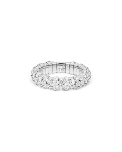Zydo Zydo 18K White Gold Diamond Slim Dome Stretch Ring, 2.43 tcw