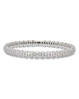 Zydo Zydo 18K White Gold Diamond Slim Domed Stretch Bracelet, 7.2 tcw
