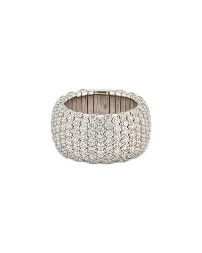Zydo Zydo 18K White Gold Diamond Wide Domed Stretch Ring, 6.21 tcw