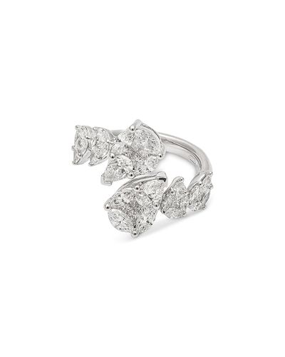 Zydo Zydo 18K White Gold Mosaic Diamond Mixed Cut Elements Bypass Ring