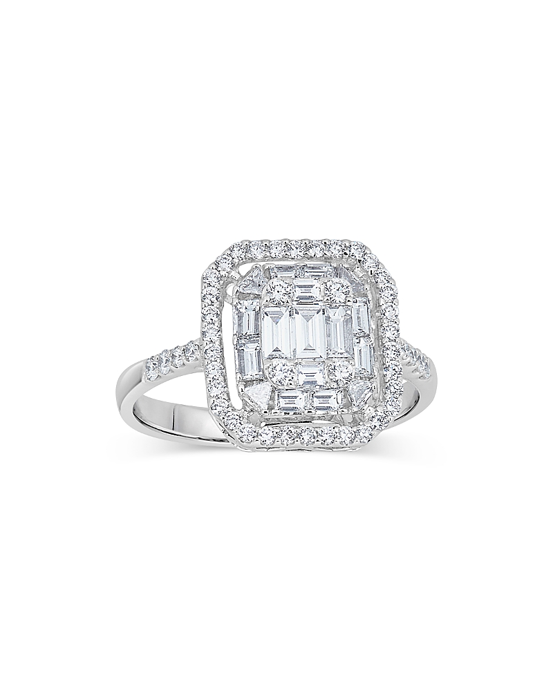 Zydo Zydo 18K White Gold Mosaic Diamond Ring, 0.97 tcw