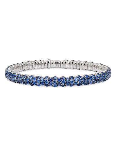 Zydo Zydo 18K White Gold Stretch Blue Sapphire Bangle Bracelet