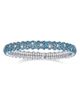 Zydo Zydo 18K White Gold Stretch Blue Topaz & Diamond Bracelet - 1