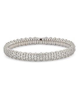 Zydo Zydo 18K White Gold Stretch Diamond Bangle Bracelet, 10.51 tcw