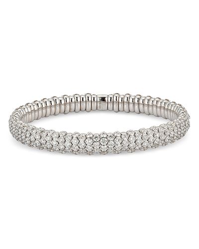Zydo Zydo 18K White Gold Stretch Diamond Bangle Bracelet, 10.51 tcw