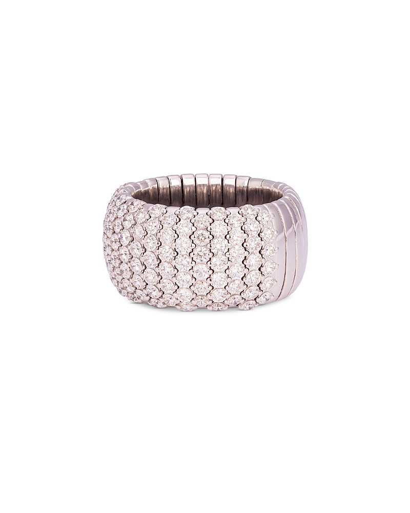 Zydo Zydo 18K White Gold Stretch Diamond Half Eternity Wide Band, 3.09 tcw