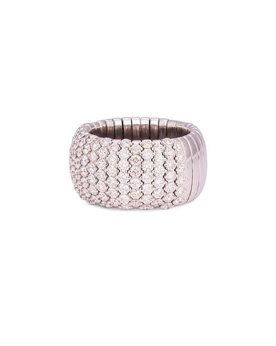 Zydo Zydo 18K White Gold Stretch Diamond Half Eternity Wide Band, 3.09 tcw