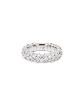 Zydo Zydo 18K White Gold Stretch Diamond Multirow Statement Band, 2.59 tcw
