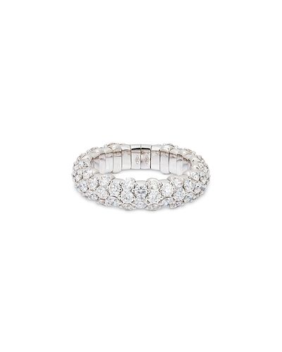 Zydo Zydo 18K White Gold Stretch Diamond Multirow Statement Band, 2.59 tcw