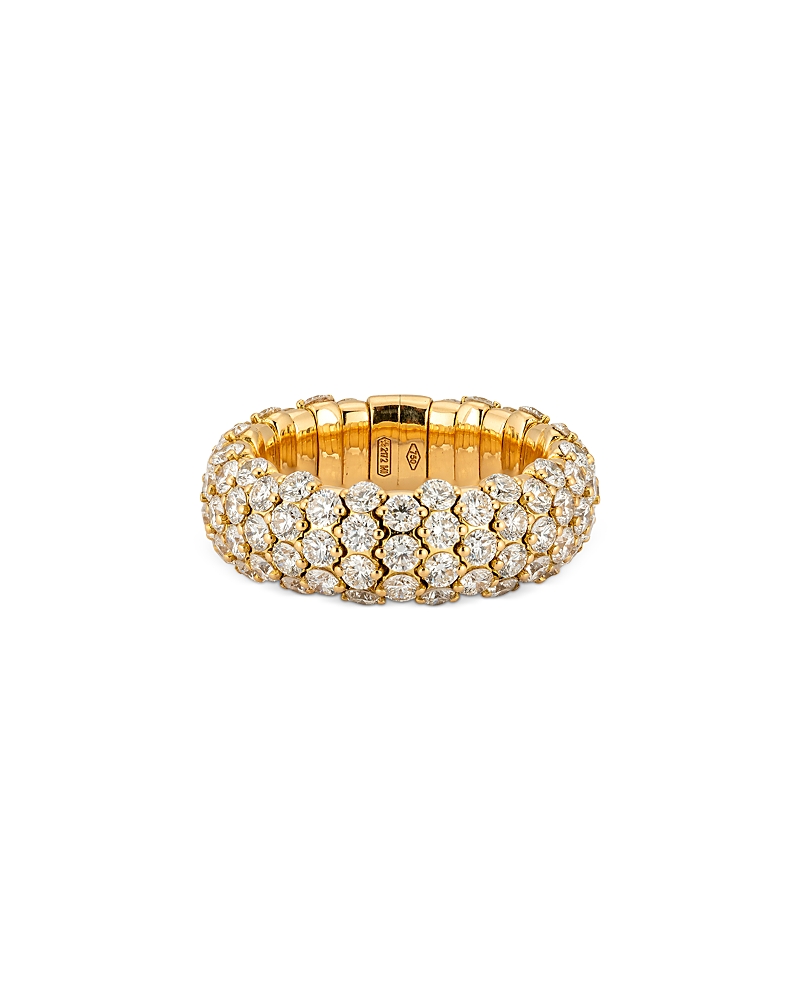 Zydo Zydo 18K Yellow Gold Diamond Small Dome Stretch Ring, 3.69 tcw
