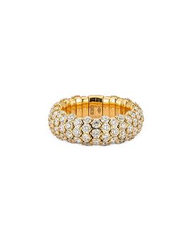 Zydo Zydo 18K Yellow Gold Diamond Small Dome Stretch Ring, 3.69 tcw