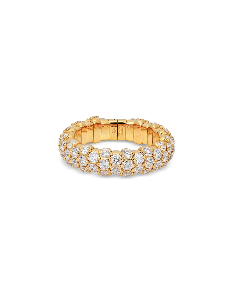 Zydo Zydo 18K Yellow Gold Stretch Diamond Multirow Statement Band, 2.57 tcw
