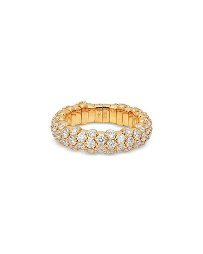 Zydo Zydo 18K Yellow Gold Stretch Diamond Multirow Statement Band, 2.57 tcw