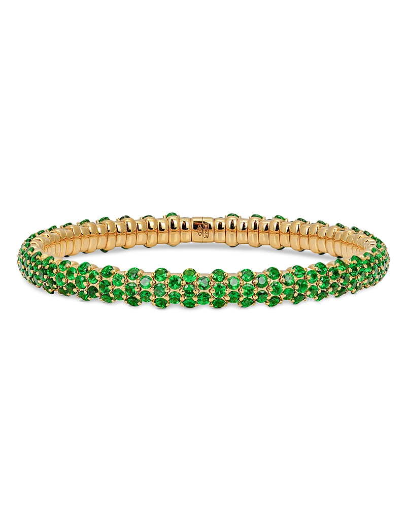 Zydo Zydo 18K Yellow Gold Stretch Tsavorite Bangle Bracelet
