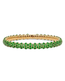 Zydo Zydo 18K Yellow Gold Stretch Tsavorite Bangle Bracelet